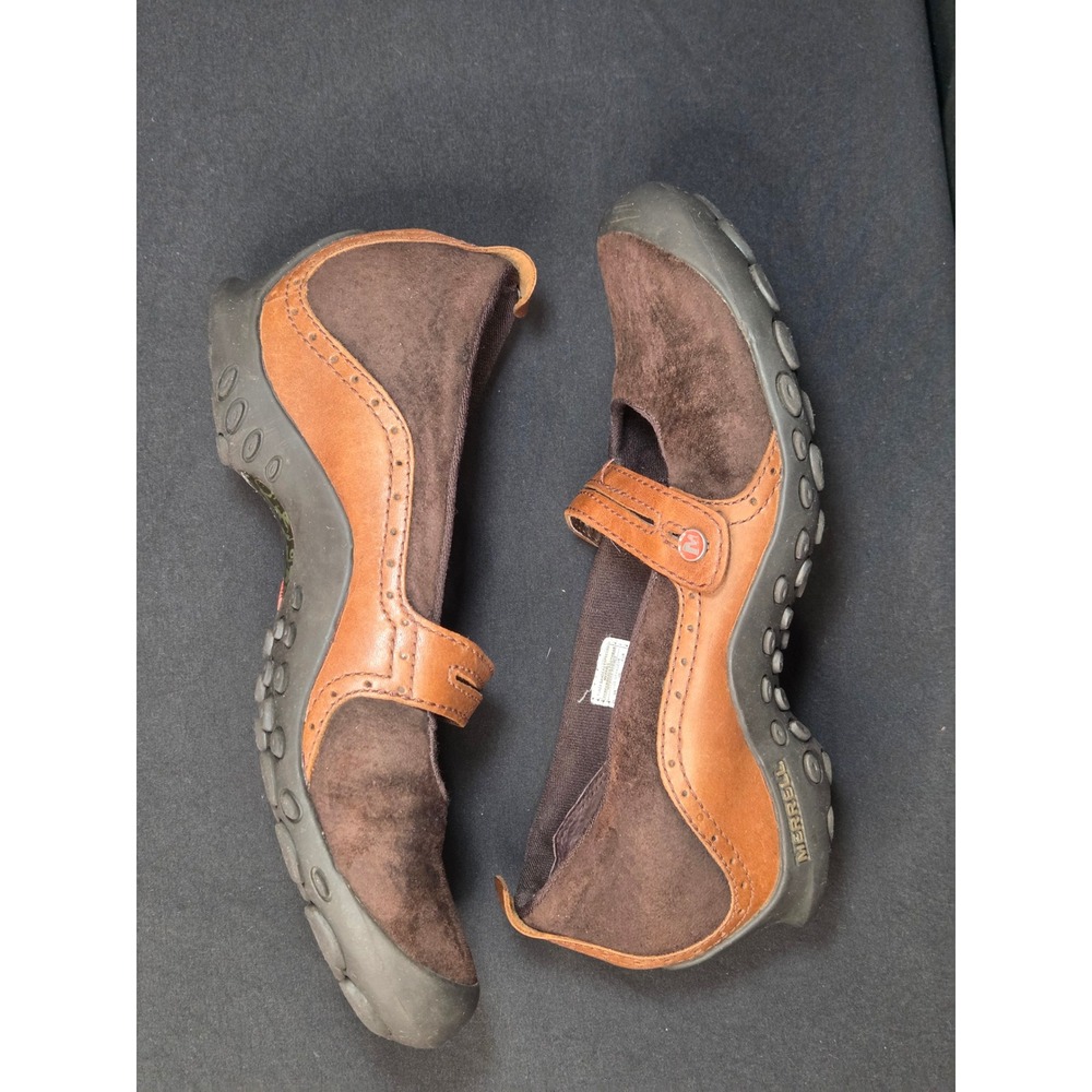 Merrell Plaza‎ Bandeau Espresso Brown Suede Leather Mary Jane Flats Womens 8.5